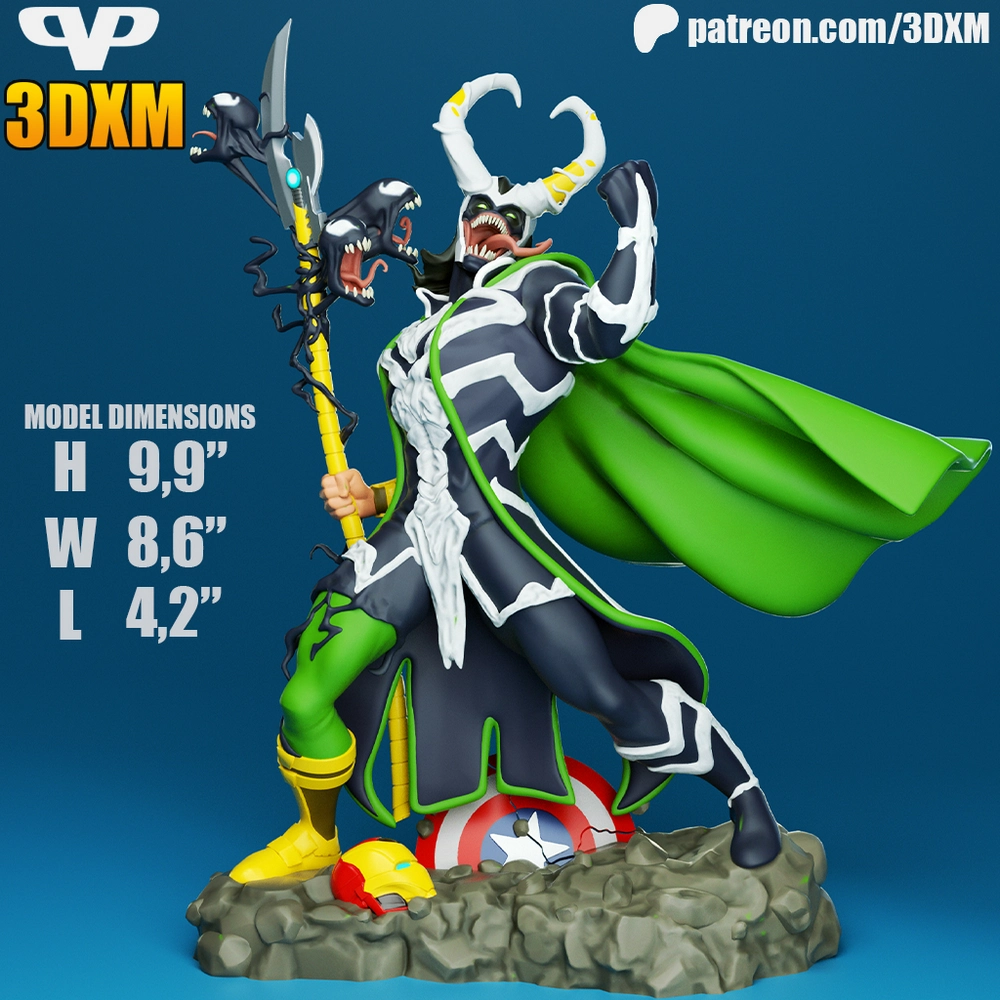 Venomized Loki — Marvel 3D printable STL model