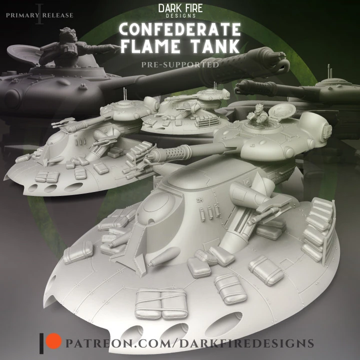 Star Wars AAT Flame Tank 3D model with rounded hull and long cannon