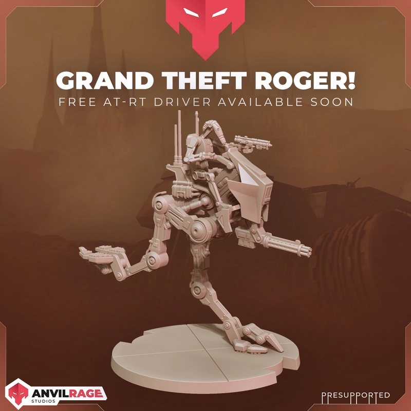AT-RT Separatists Star Wars walker miniature with pilot and display base