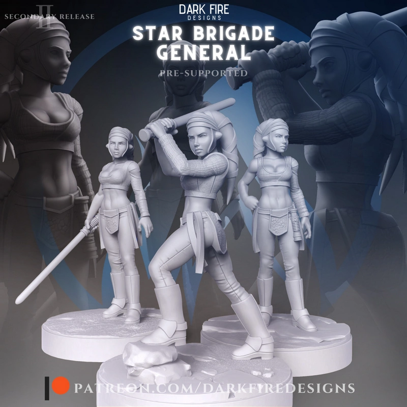 Aayla Secura Star Wars character figure with lekku and lightsaber