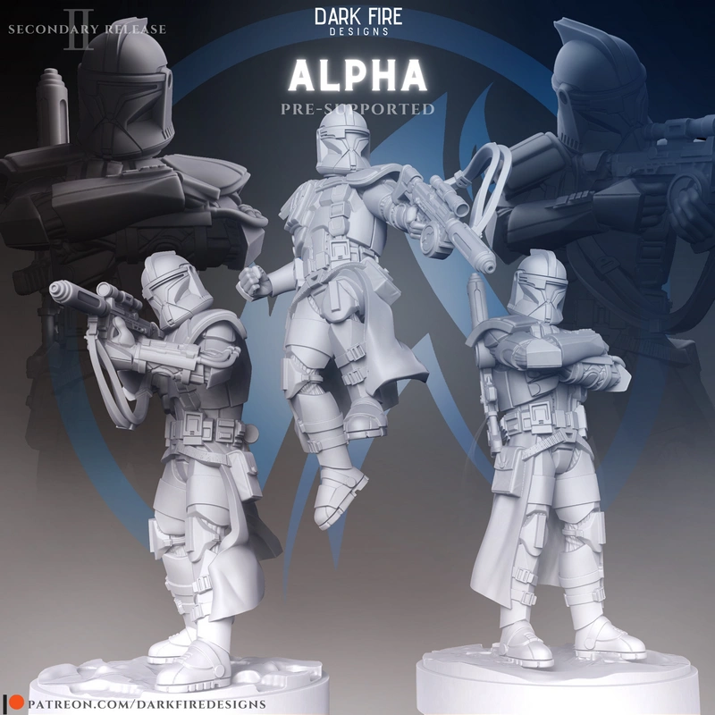 Alpha-17 Star Wars clone trooper figure in detailed armor with blaster