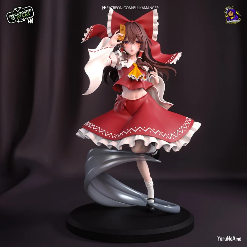 Reimu Hakurei Touhou Project figure in a red dress on a round base