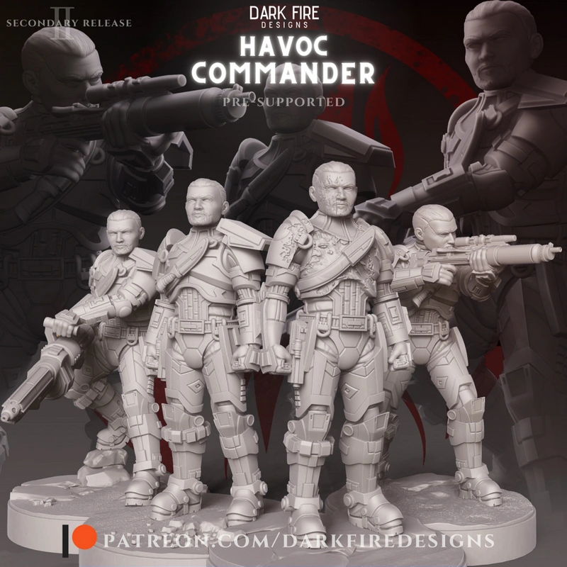 Havoc Commander Star Wars armored trooper group on a display base