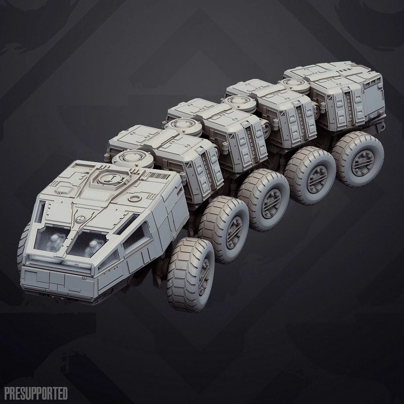 Star Wars HCVw A9.2 Juggernaut Transport 3D model with armored modules and rugged wheels