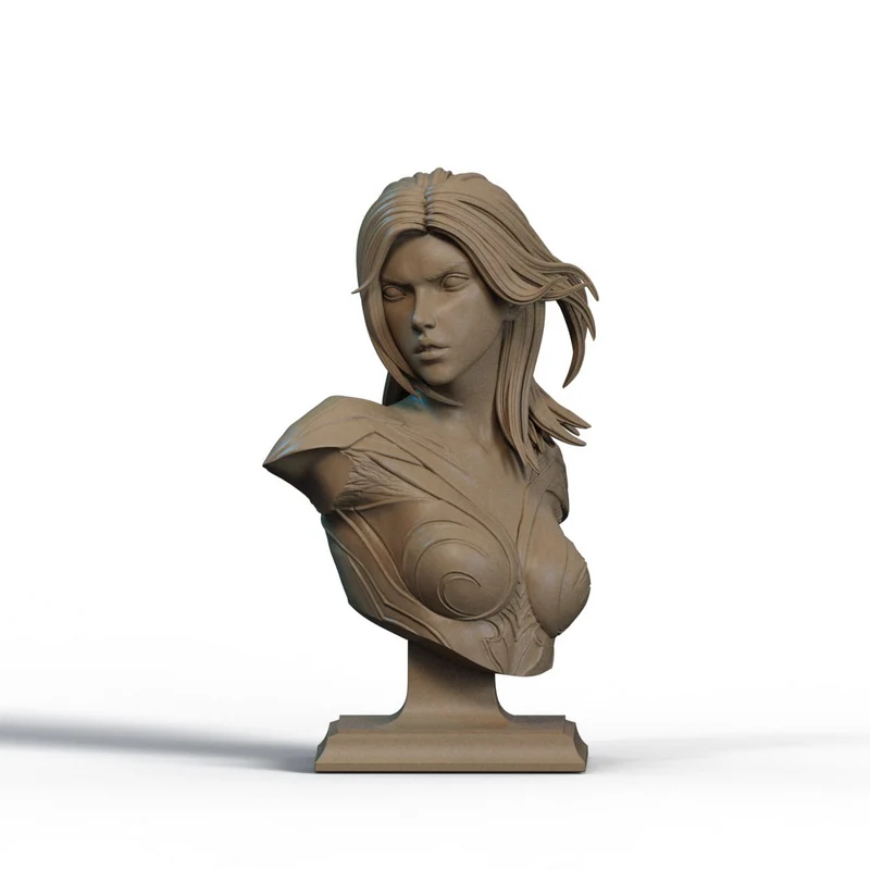 Kai’Sa League of Legends character bust with sci-fi armor and base