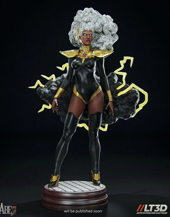 Marvel Storm Hellfire Gala figurine with lightning and storm clouds