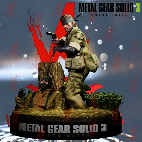 Naked Snake Metal Gear Solid 3 diorama figure with tactical gear