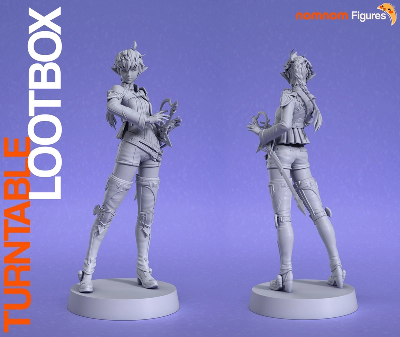 Alisaie Leveilleur Final Fantasy XIV figure shown from front and rear