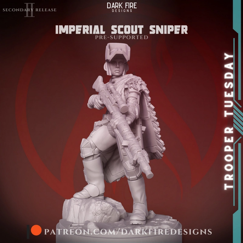 Star Wars Scout Trooper Sniper figure with armor, helmet and rifle
