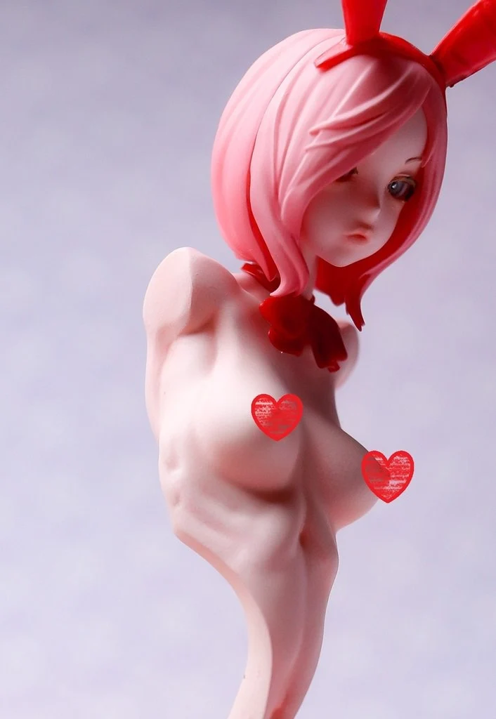 Stepgirl rabbit girl statue with long ears, swept hair, bow collar, and tapered figure