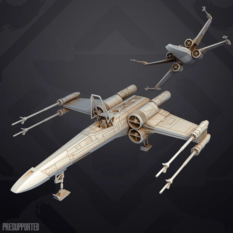 Star Wars T-65B X-Wing Starfighter 3D model with split wings