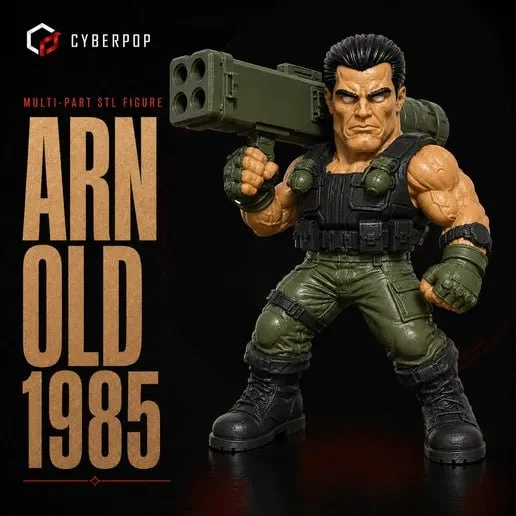 Arnold Schwarzenegger Commando STL render Arnold Schwarzenegger Commando 3D printable STL model