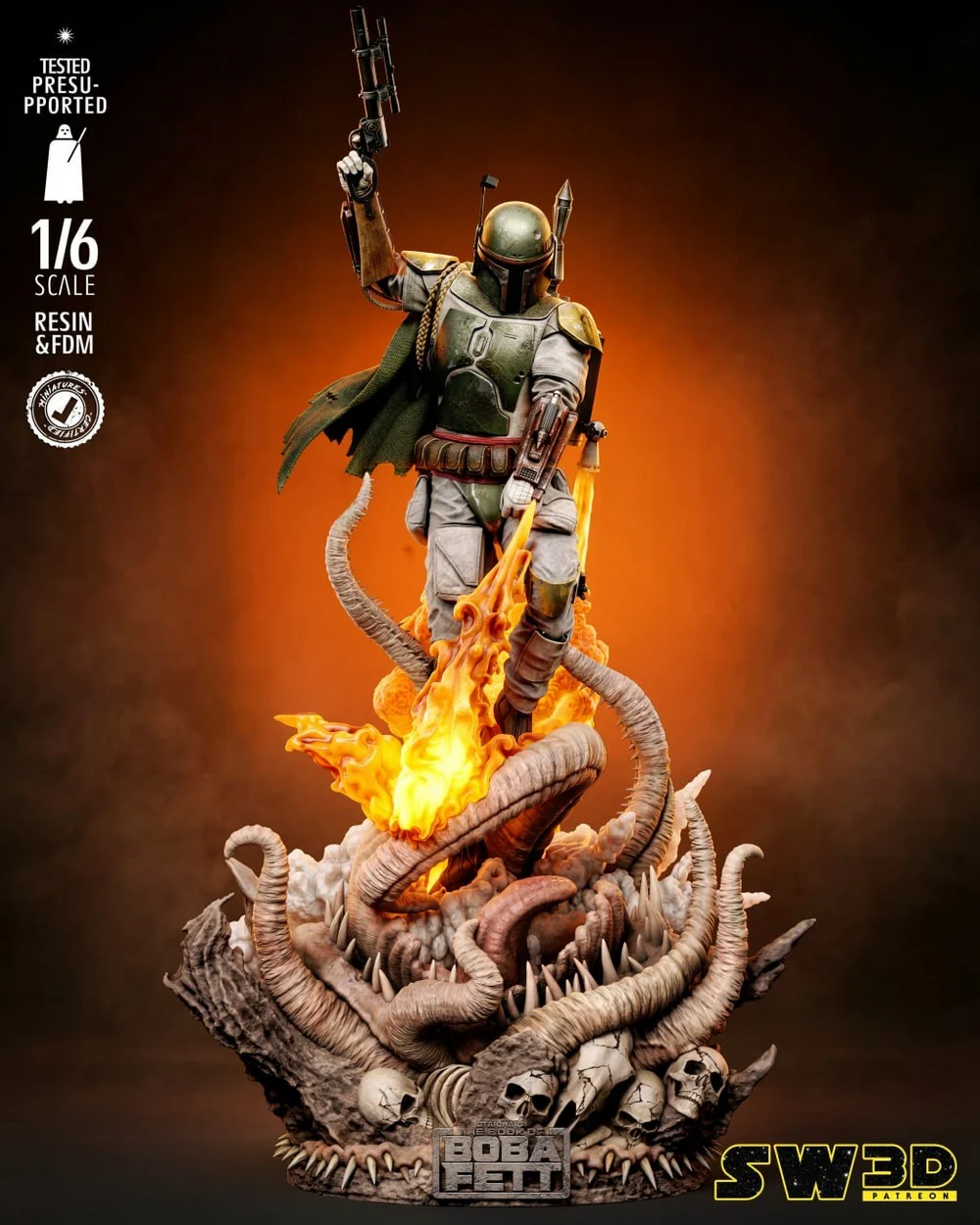 Boba Fett Portrait Bust — Star Wars 3D printable STL model