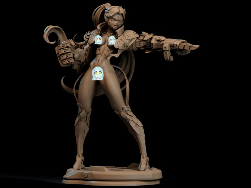 Rebecca & Adam Smasher — Cyberpunk: Edgerunners STL render Rebecca & Adam Smasher — Cyberpunk: Edgerunners 3D printable STL model