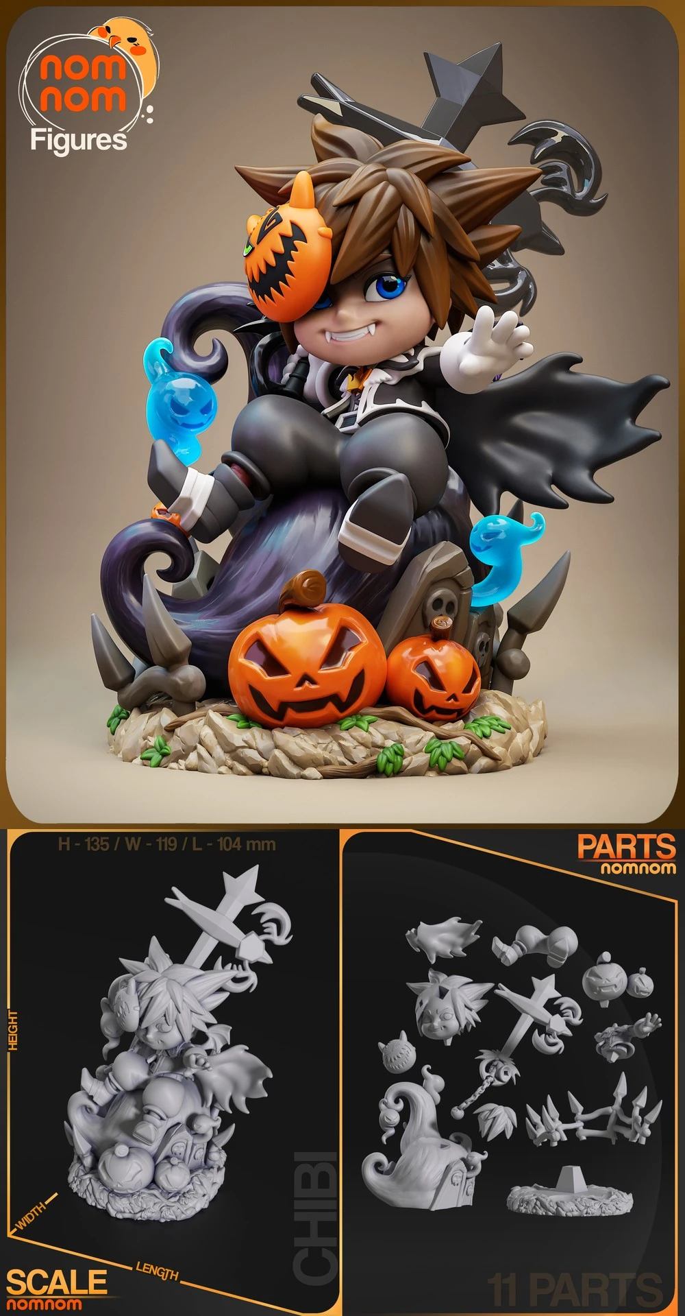 Sora Halloween Town Chibi — Kingdom Hearts II 3D printable STL model