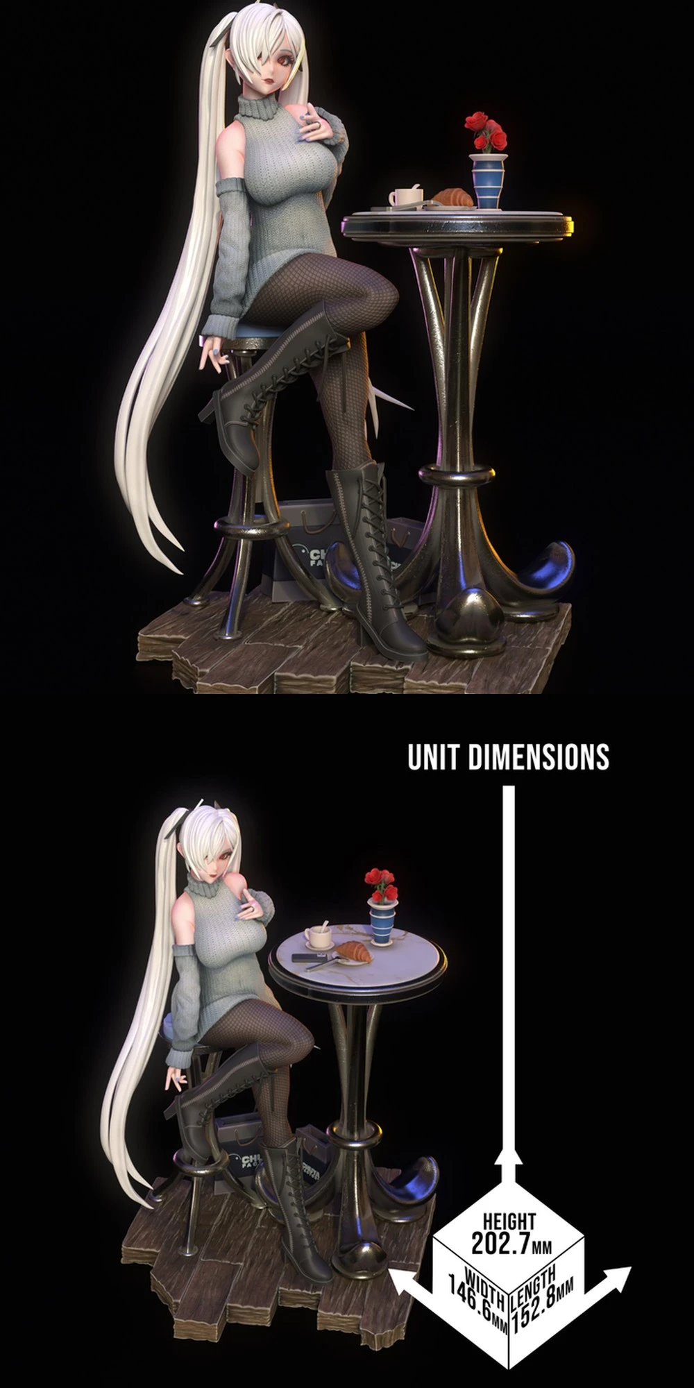 Cinderella Casual — Goddess of Victory: NIKKE STL render Cinderella Casual — Goddess of Victory: NIKKE 3D printable STL model