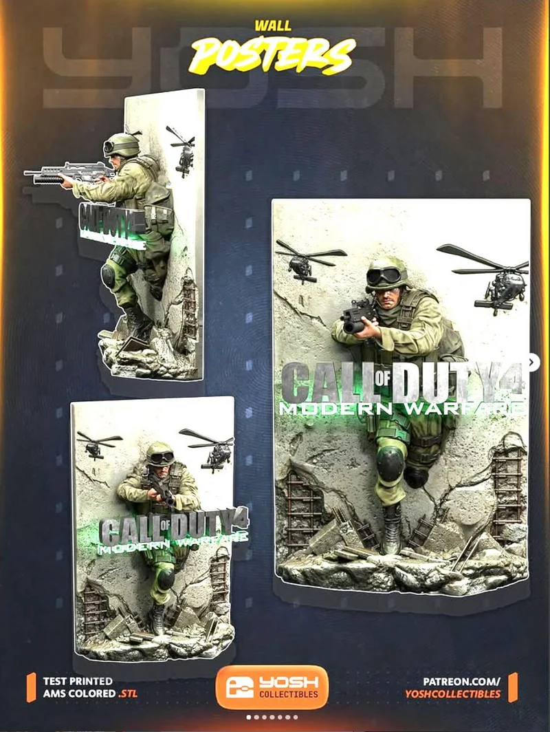 COD4 Poster — Call of Duty 4: Modern Warfare 3D printable STL model