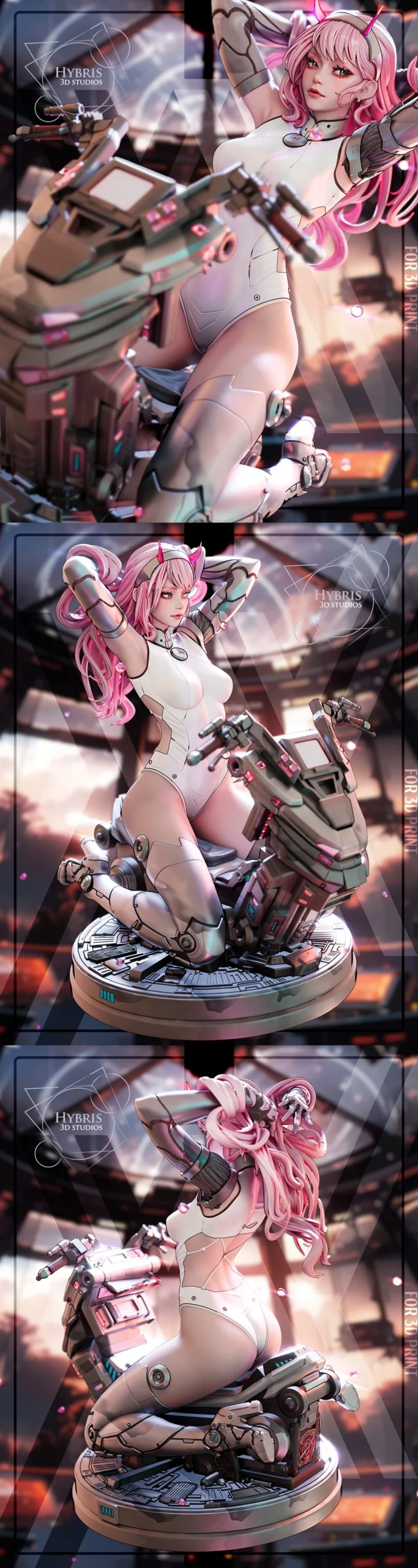 Cyber Zero Two — Darling in the Franxx STL render Cyber Zero Two — Darling in the Franxx 3D printable STL model
