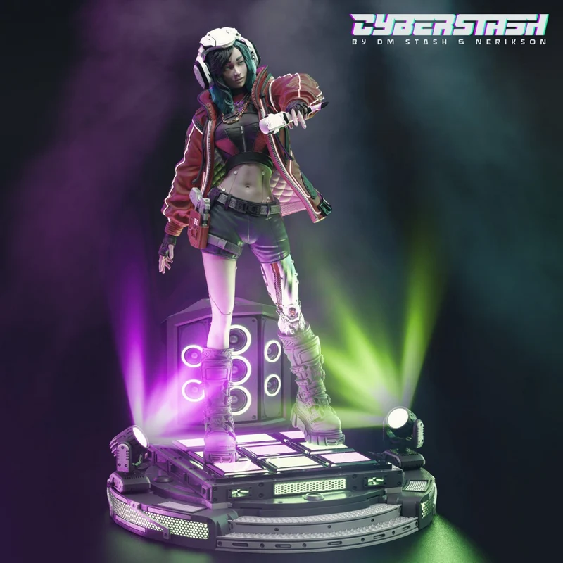 Hina "Wavefront" Stevens — Original Cyberpunk 3D printable STL model