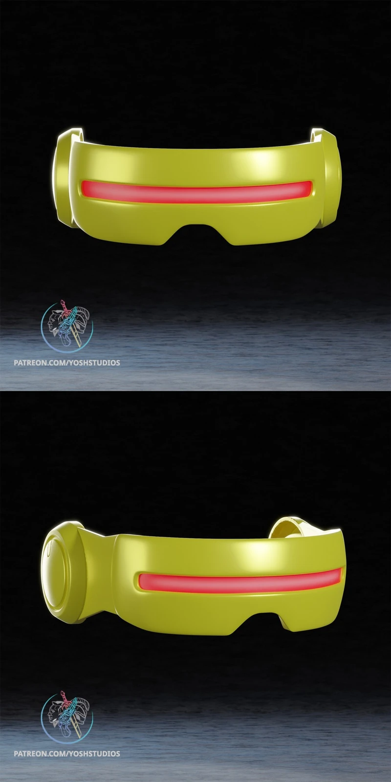 Yellow Cyclops visor with red lens from X-Men '97