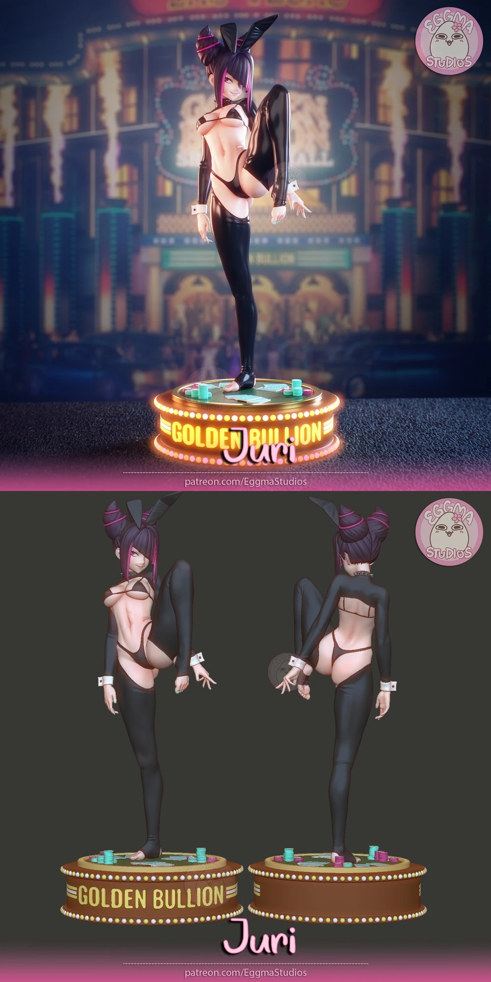 Juri β Street Fighter STL render Juri β Street Fighter 3D printable STL model