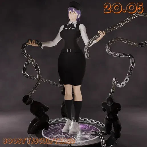Fami β Chainsaw Man STL render Fami β Chainsaw Man 3D printable STL model