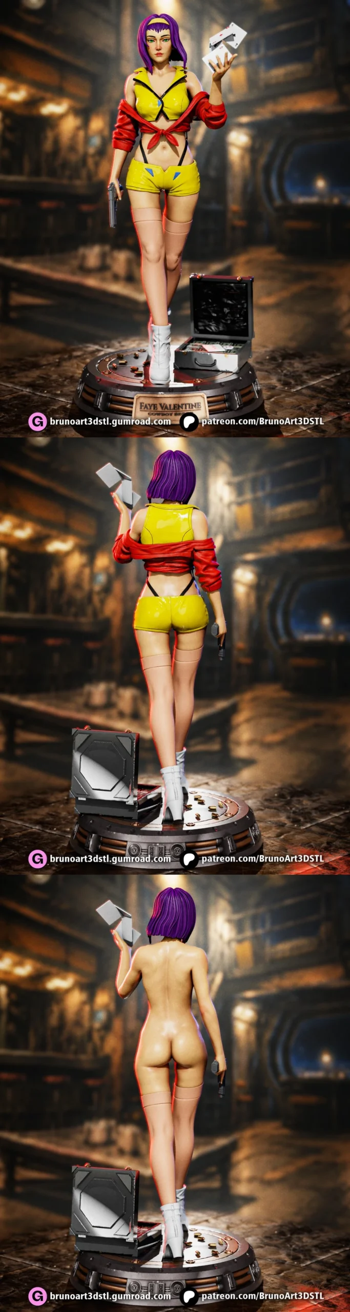 Faye Valentine β Cowboy Bebop STL render Faye Valentine β Cowboy Bebop 3D printable STL model