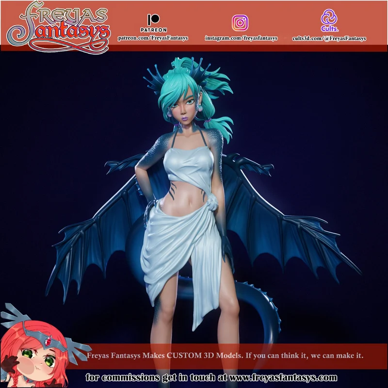 Dragon Girl — Fantasy 3D printable STL model