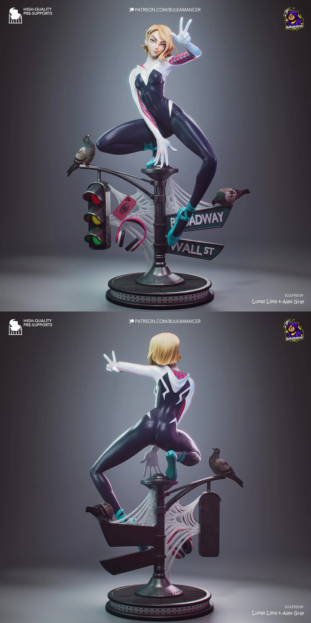 Gwen Stacy — Spider-Verse STL render Gwen Stacy — Spider-Verse 3D printable STL model
