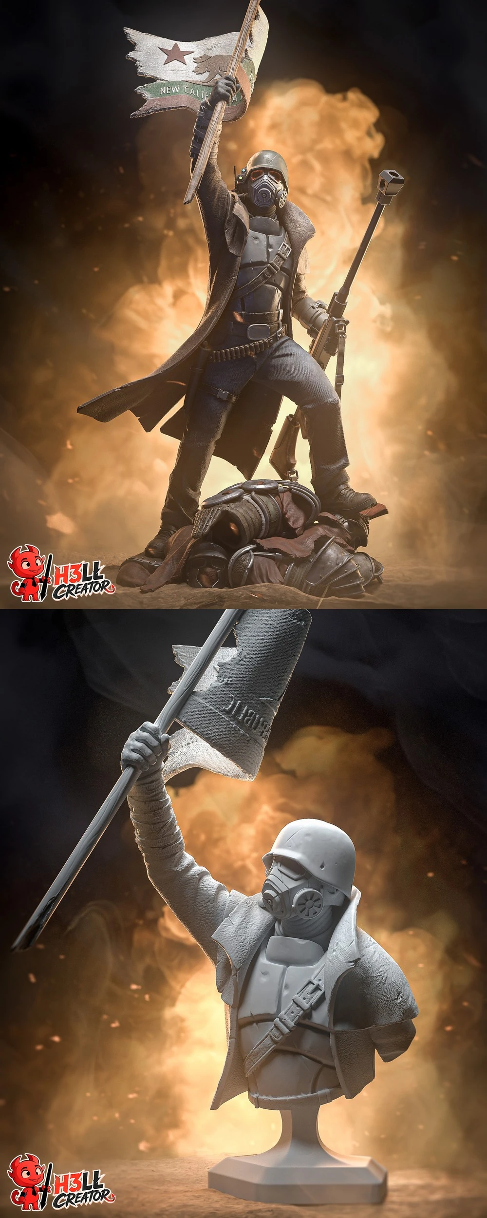 NCR Ranger — Fallout: New Vegas STL render NCR Ranger — Fallout: New Vegas 3D printable STL model