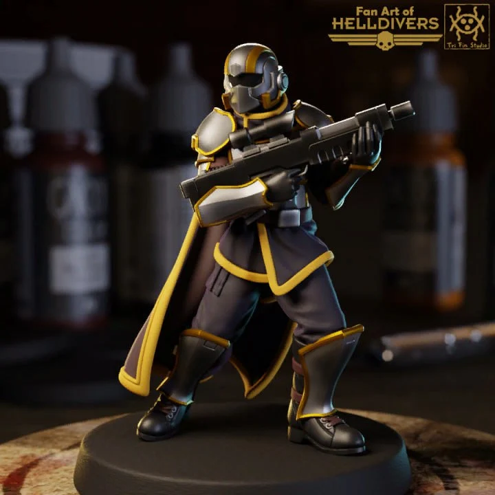 Helldiver Pose 01 — Helldivers STL render Helldiver Pose 01 — Helldivers 3D printable STL model