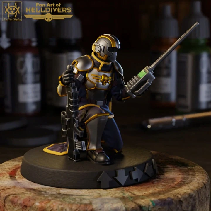 Helldiver Pose 03 — Helldivers STL render Helldiver Pose 03 — Helldivers 3D printable STL model
