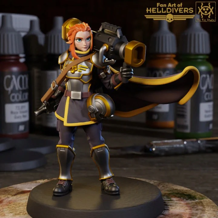 Helldiver Pose 04 — Helldivers STL render Helldiver Pose 04 — Helldivers 3D printable STL model