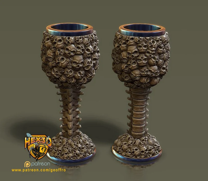 Chalice of Skulls STL render Chalice of Skulls 3D printable STL model
