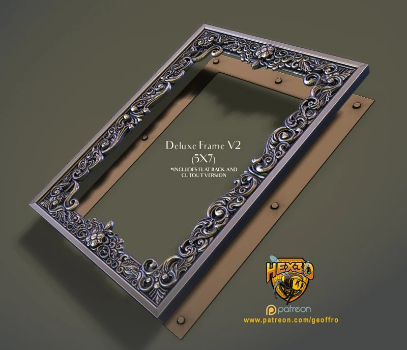 Deluxe Frame 5x7 STL render Deluxe Frame 5x7 3D printable STL model