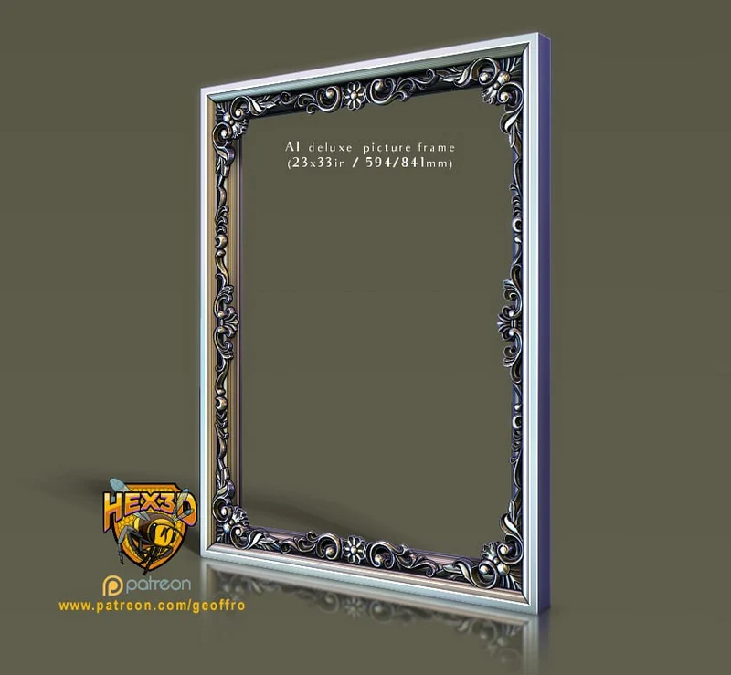 Deluxe Picture Frame STL render Deluxe Picture Frame 3D printable STL model