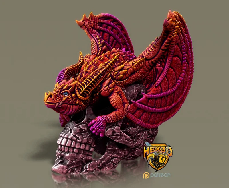 Dragon Skull 3D printable STL model