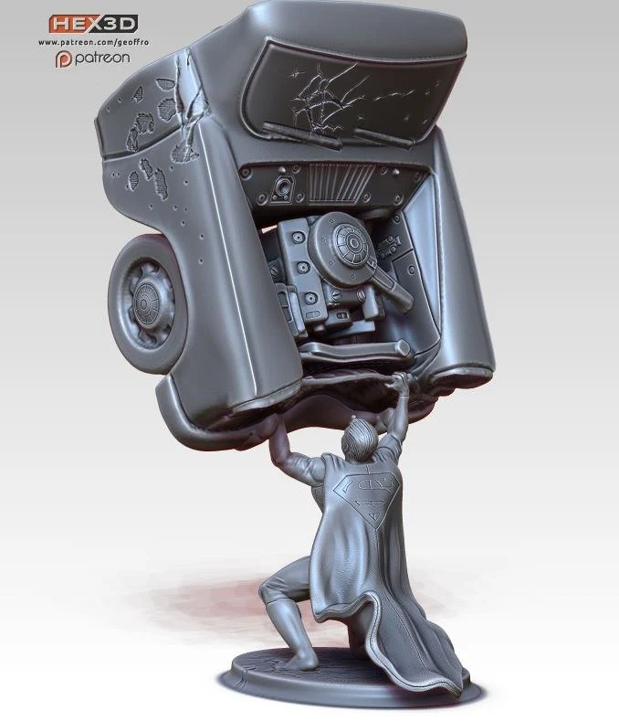 Superman Car Lift — DC Comics 3D printable STL model