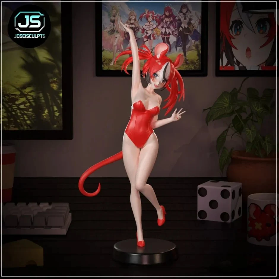 Hakos Baelz Bunny Suit — Hololive STL render Hakos Baelz Bunny Suit — Hololive 3D printable STL model