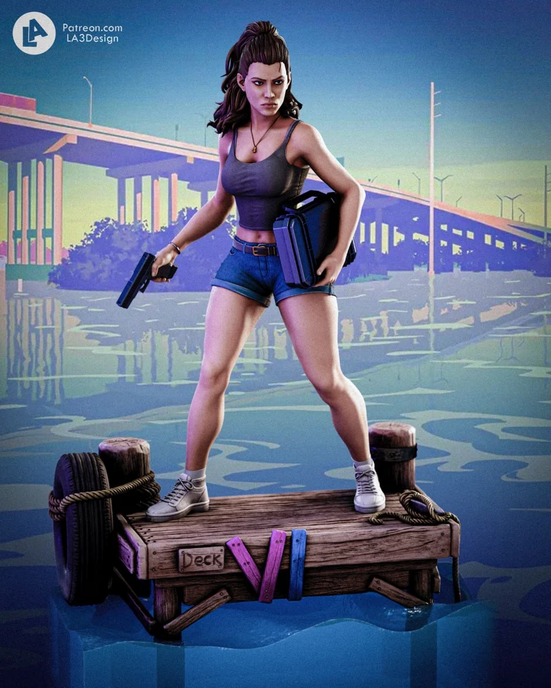 Lucia Caminos — Grand Theft Auto VI STL render Lucia Caminos — Grand Theft Auto VI 3D printable STL model