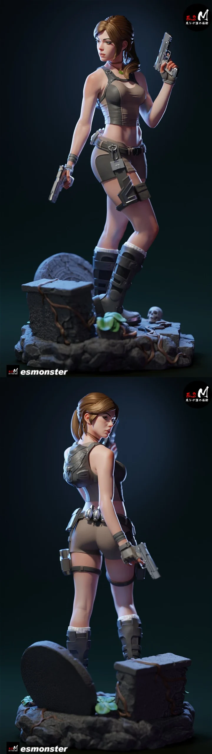 Lara Croft — Tomb Raider STL render Lara Croft — Tomb Raider 3D printable STL model