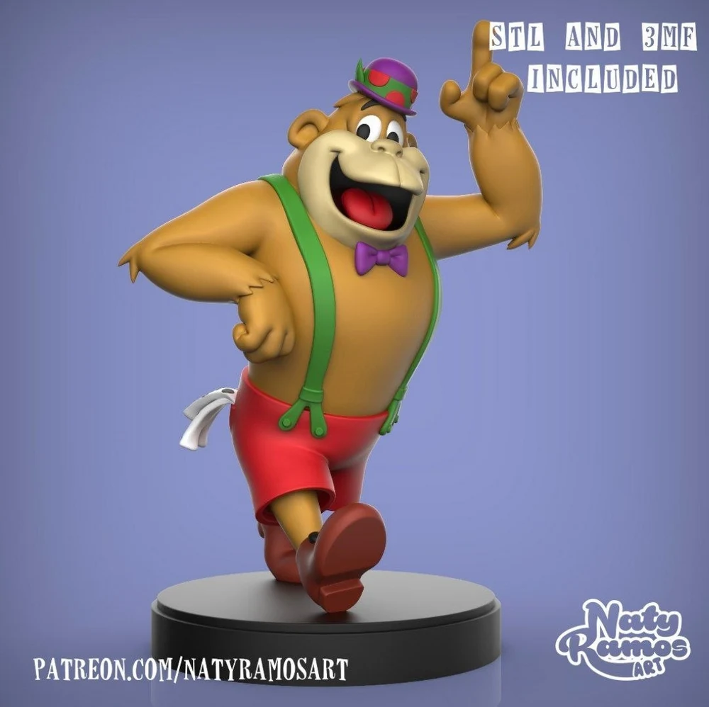 Magilla Gorilla STL render Magilla Gorilla 3D printable STL model