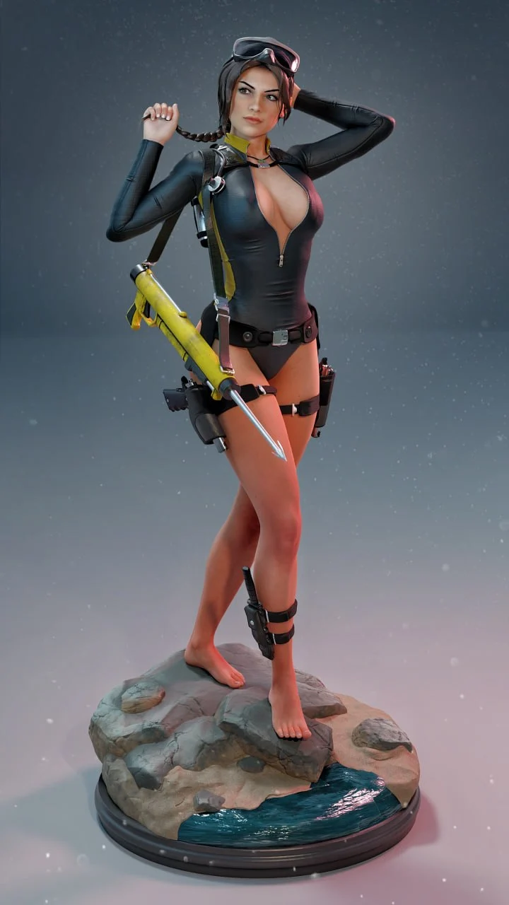 Clara the Raider STL render Clara the Raider 3D printable STL model