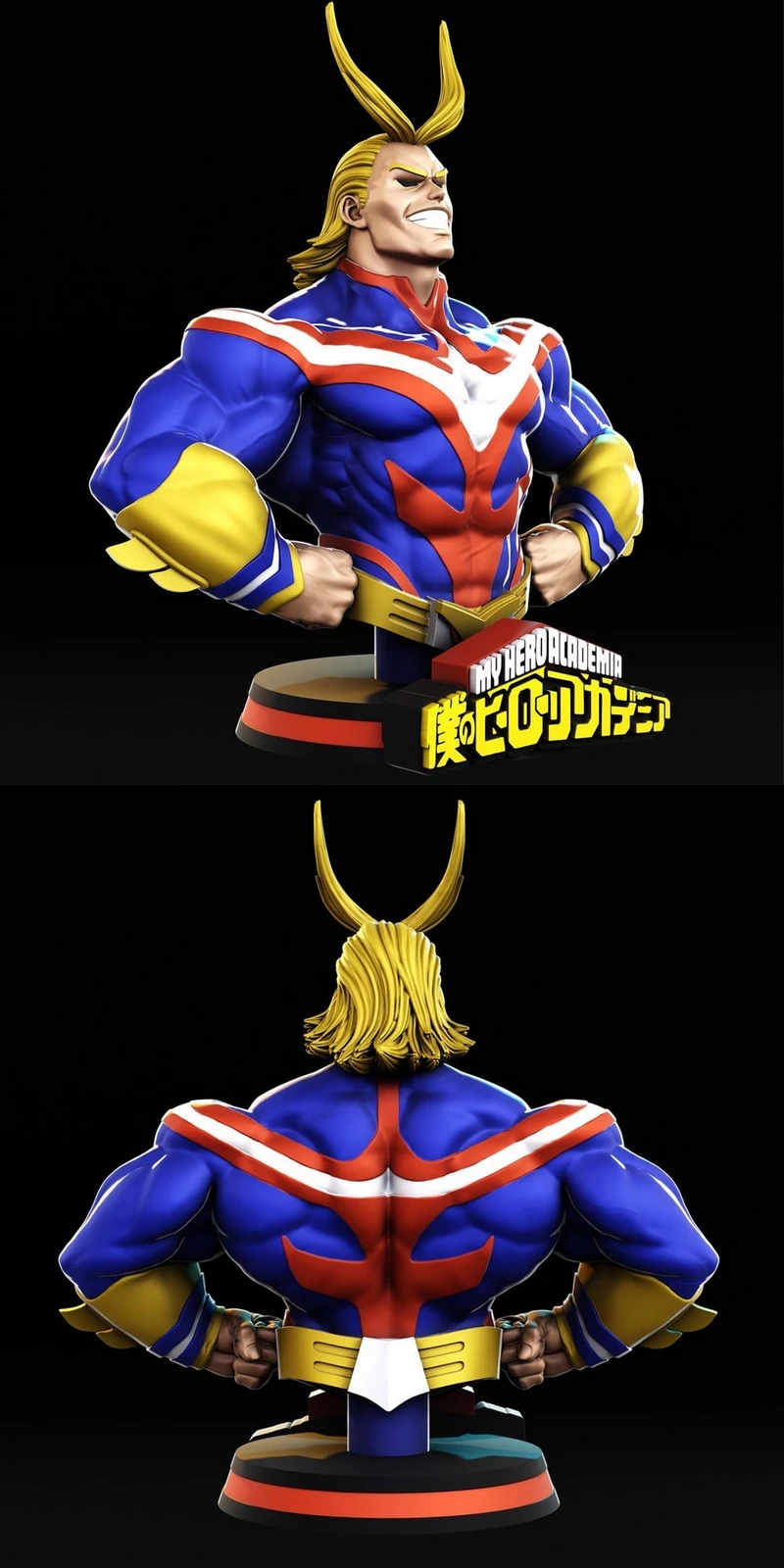 All Might My Hero Academia bust in colorful costume on a display base