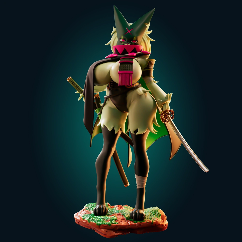 Samurai Meowscarada — Pokémon 3D printable STL model
