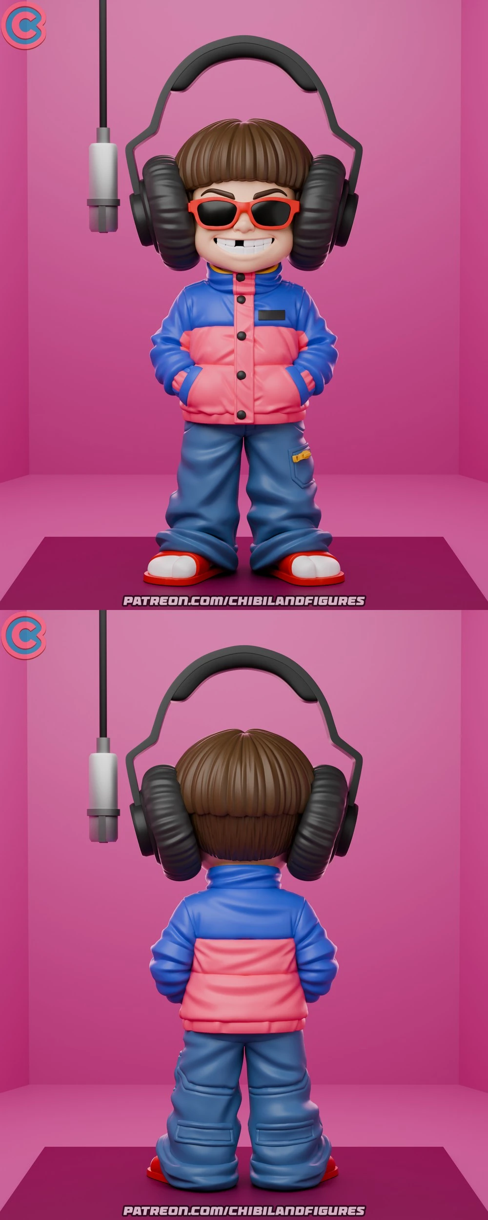 Oliver Tree Chibi STL render Oliver Tree Chibi 3D printable STL model