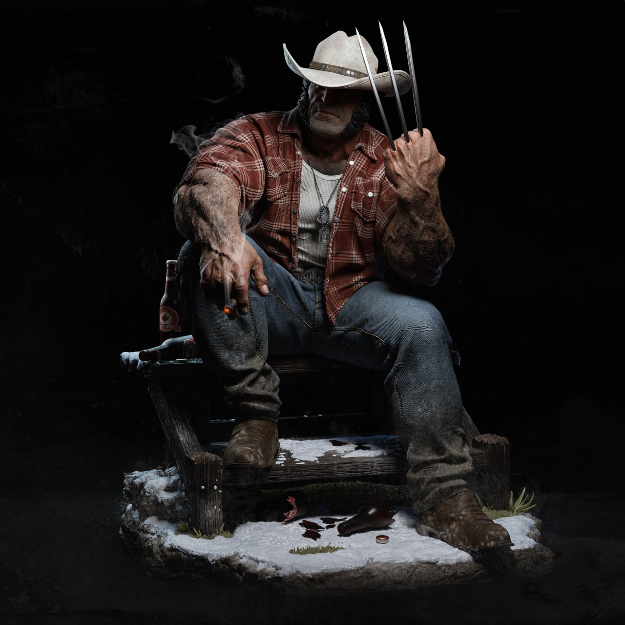 Logan - Wolverine STL render Logan - Wolverine 3D printable STL model