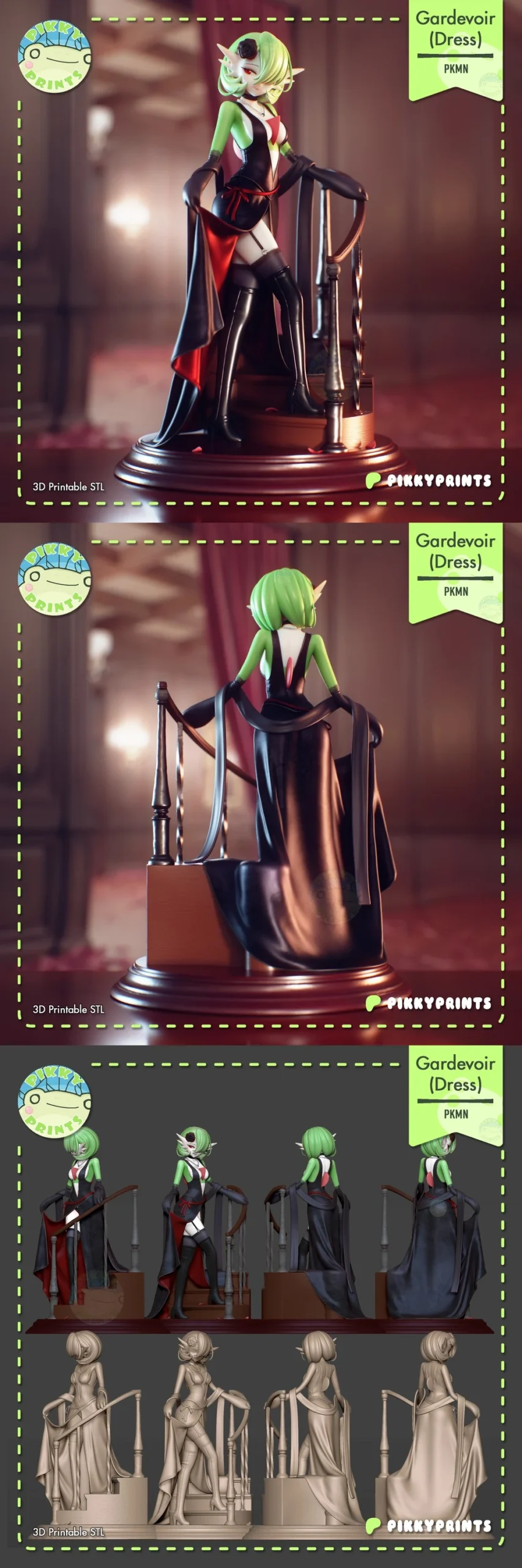 Gardevoir — Pokémon STL render Gardevoir — Pokémon 3D printable STL model