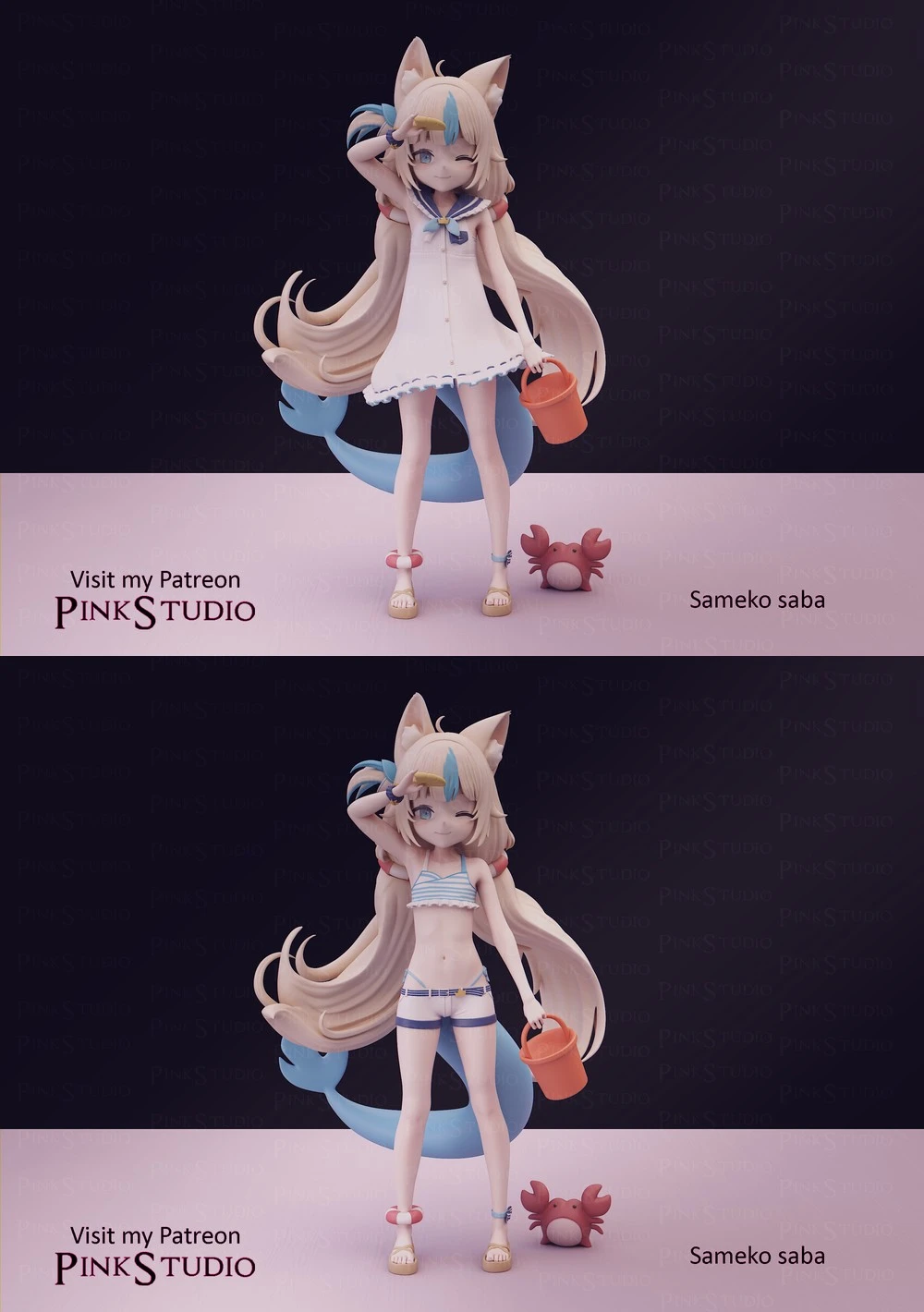 Sameko Saba — Hololive STL render Sameko Saba — Hololive 3D printable STL model