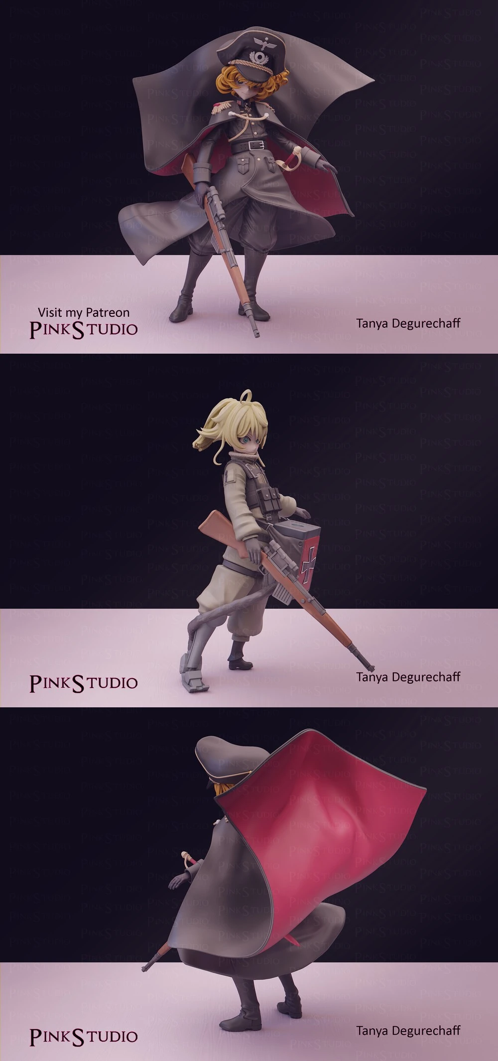 Tanya von Degurechaff — Youjo Senki STL render Tanya von Degurechaff — Youjo Senki 3D printable STL model